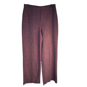 ZARA Small Burgundy Wool Blend Wide Leg Trousers